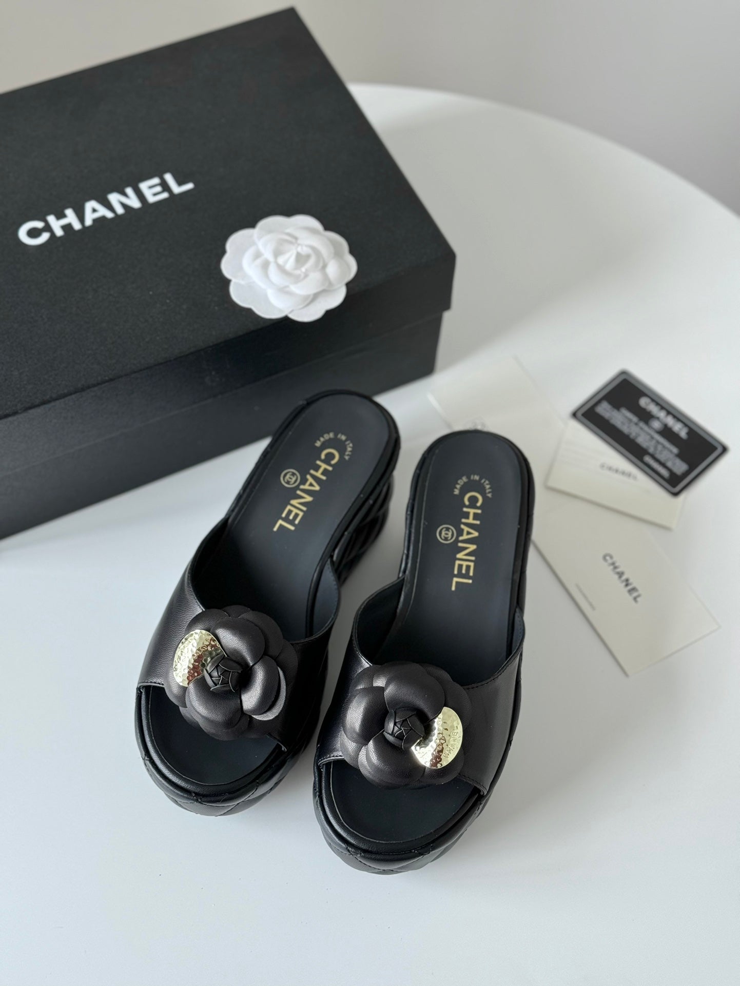 CNL 24SS camellia platform slippers 0724042709