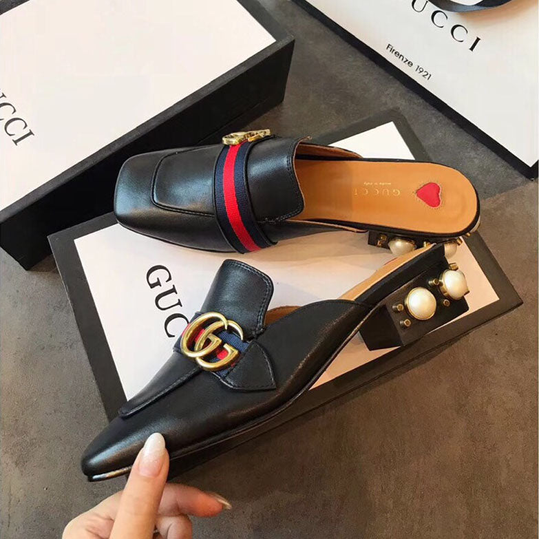 G Classic pearl heel loafers 1824070204