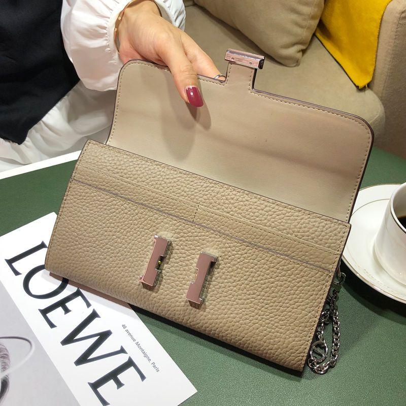 H button Kangkang Wallet Leather Long Wallet 1024032024