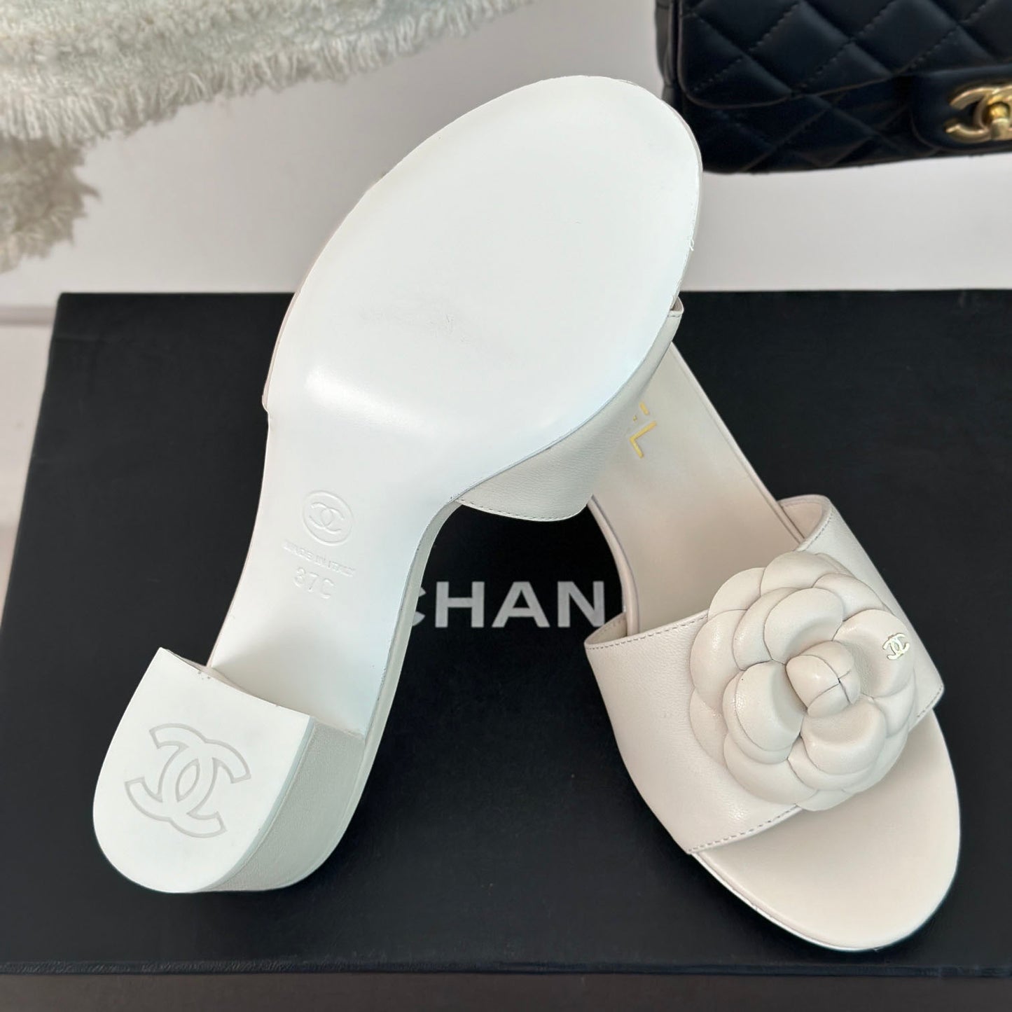 CNL Camellia block heel slippers 1824082701