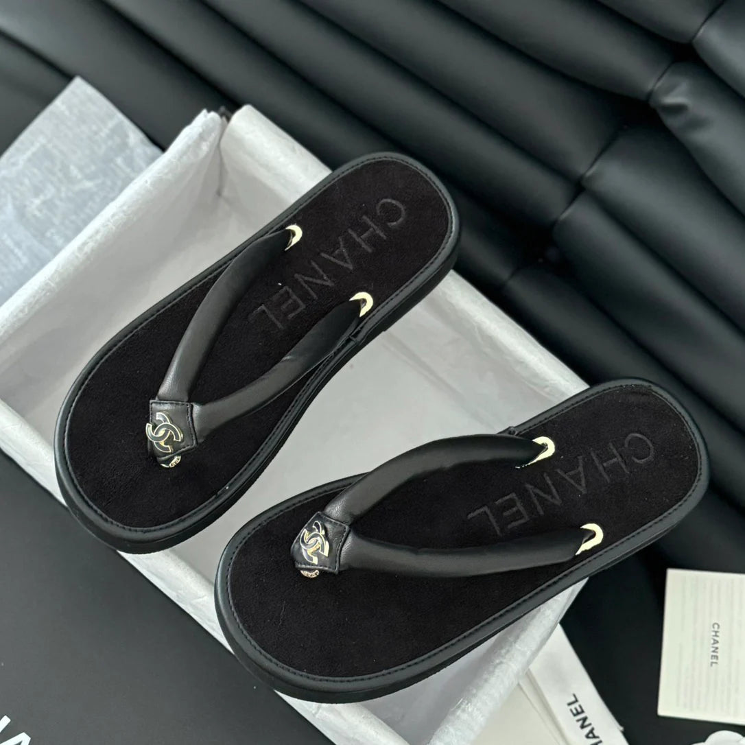 New Velvet Thick Bottom Flip Flops 1025050705