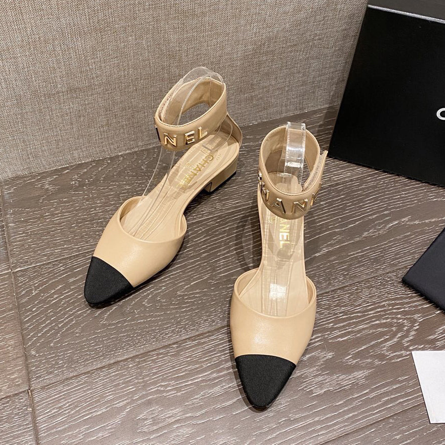 2023 new ladies Velcro Wrist Strap Pointed Toe Sandals XC07062005