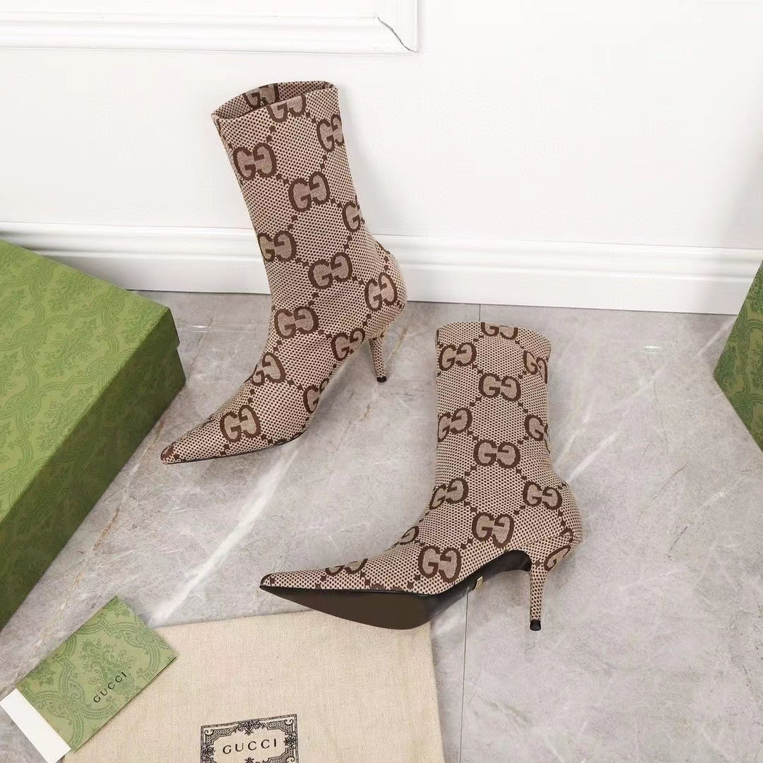 G Brown Ankle Boots Mide Heel Boots Short Boots Boots Women's Boots