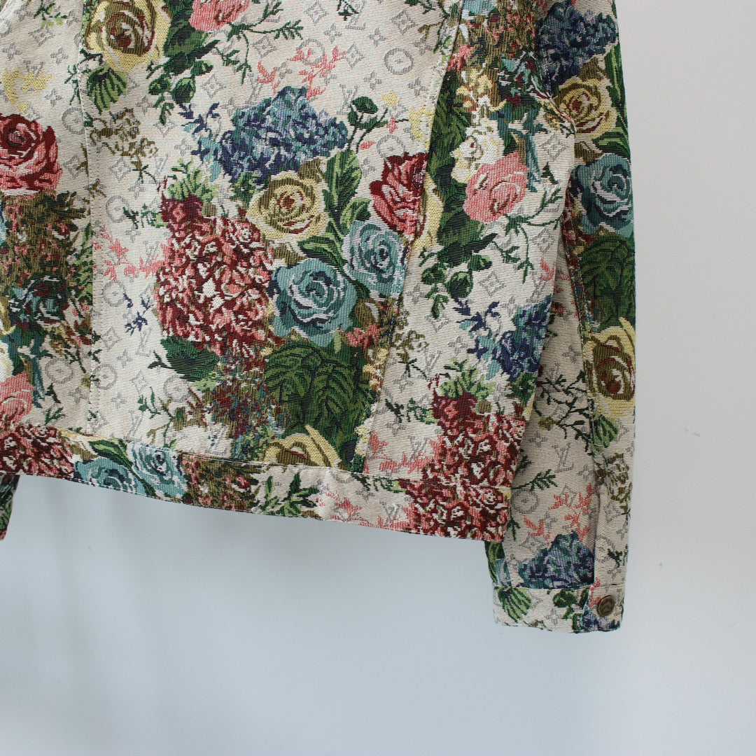 Botanical and floral jacquard all-over printed jacket XC0823102705
