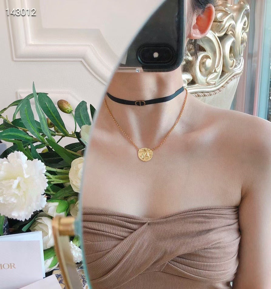 Choker CD Black Web Necklace Necklace XC1623071708