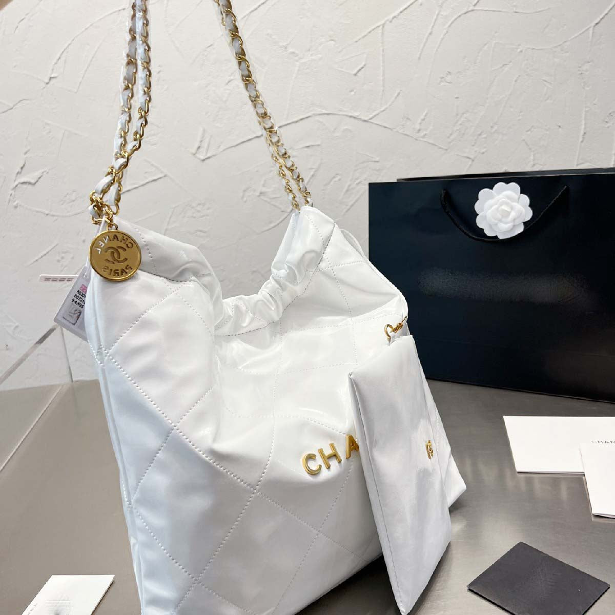 Large Hobo Bag With Gold-tone Metal