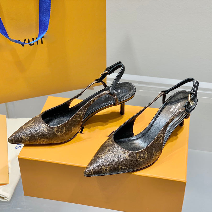 Classic Versatile Handmade Leather Ladies High Heel Sandals