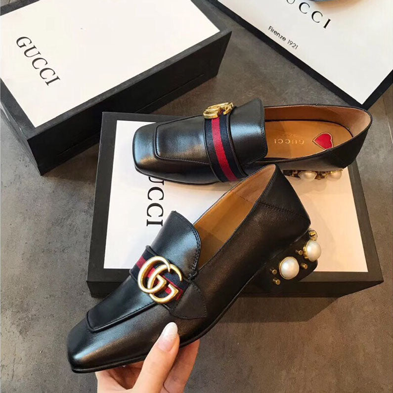 G Classic pearl heel loafers 1824070204