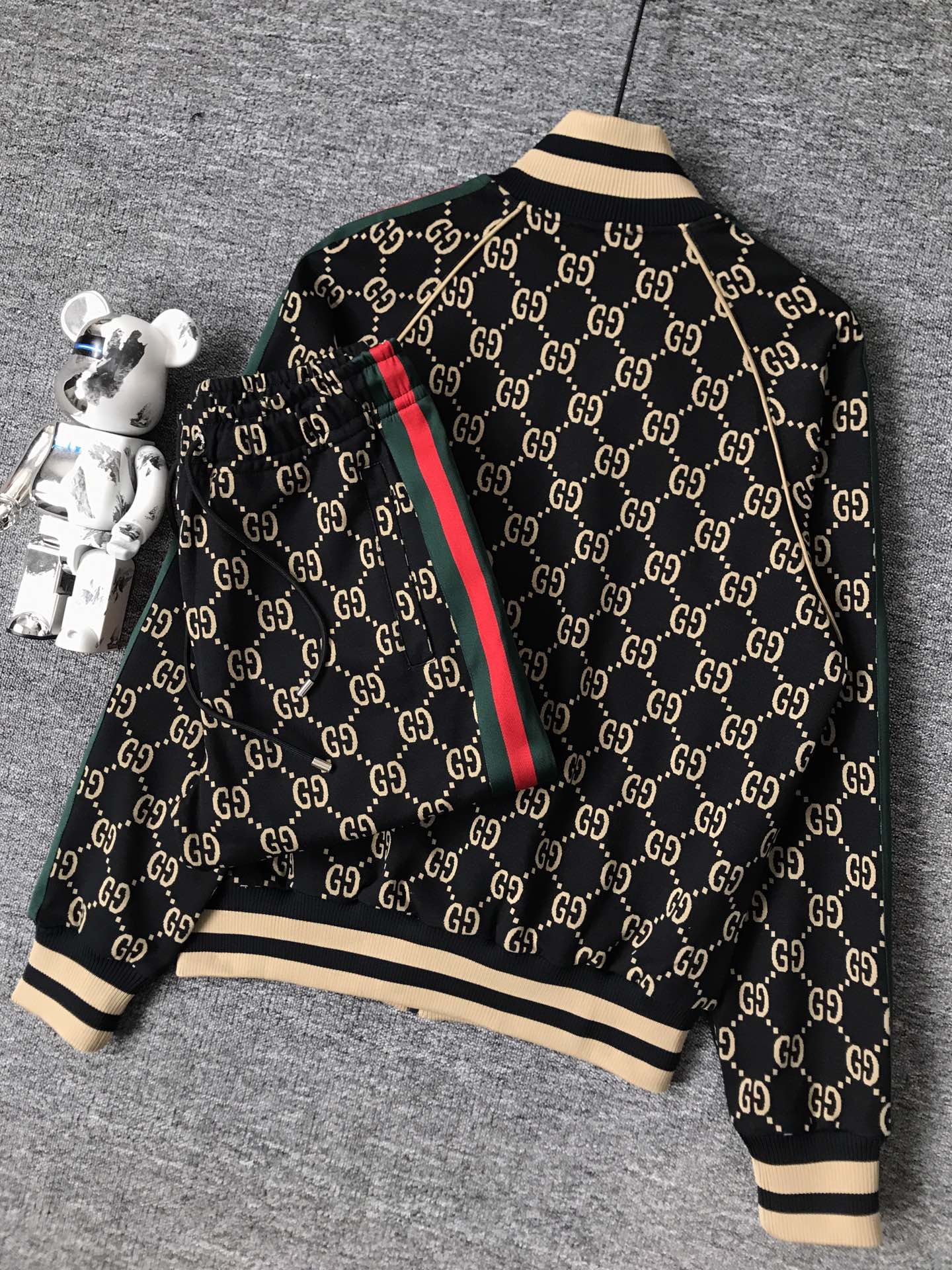 New men's black and red stitching pattern all-match fashion casual suit