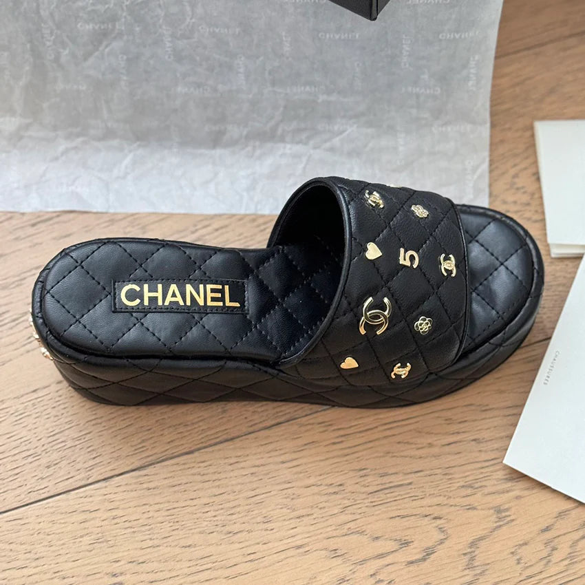 Luxury plaid versatile thick sole slope and cool mop 1024070911