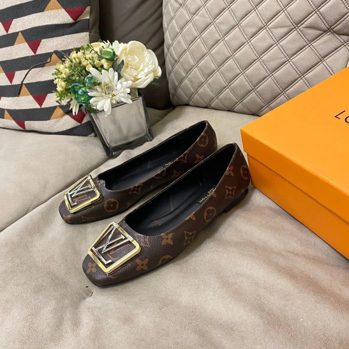 Low-top Shallow-top Square Toe Shoes Women's All-match shoesPD052024011706