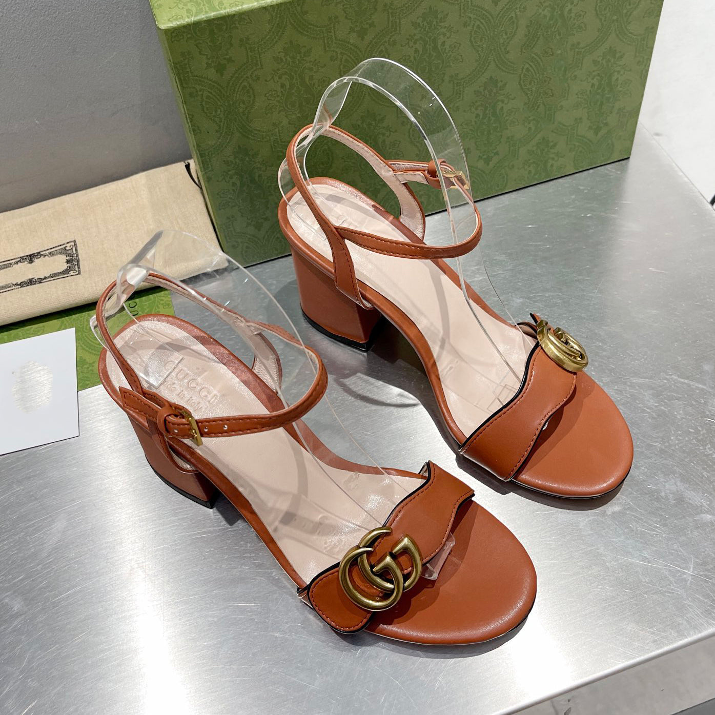 Classic G Logo 7cm 10.5cm high heel sandals XC16060701