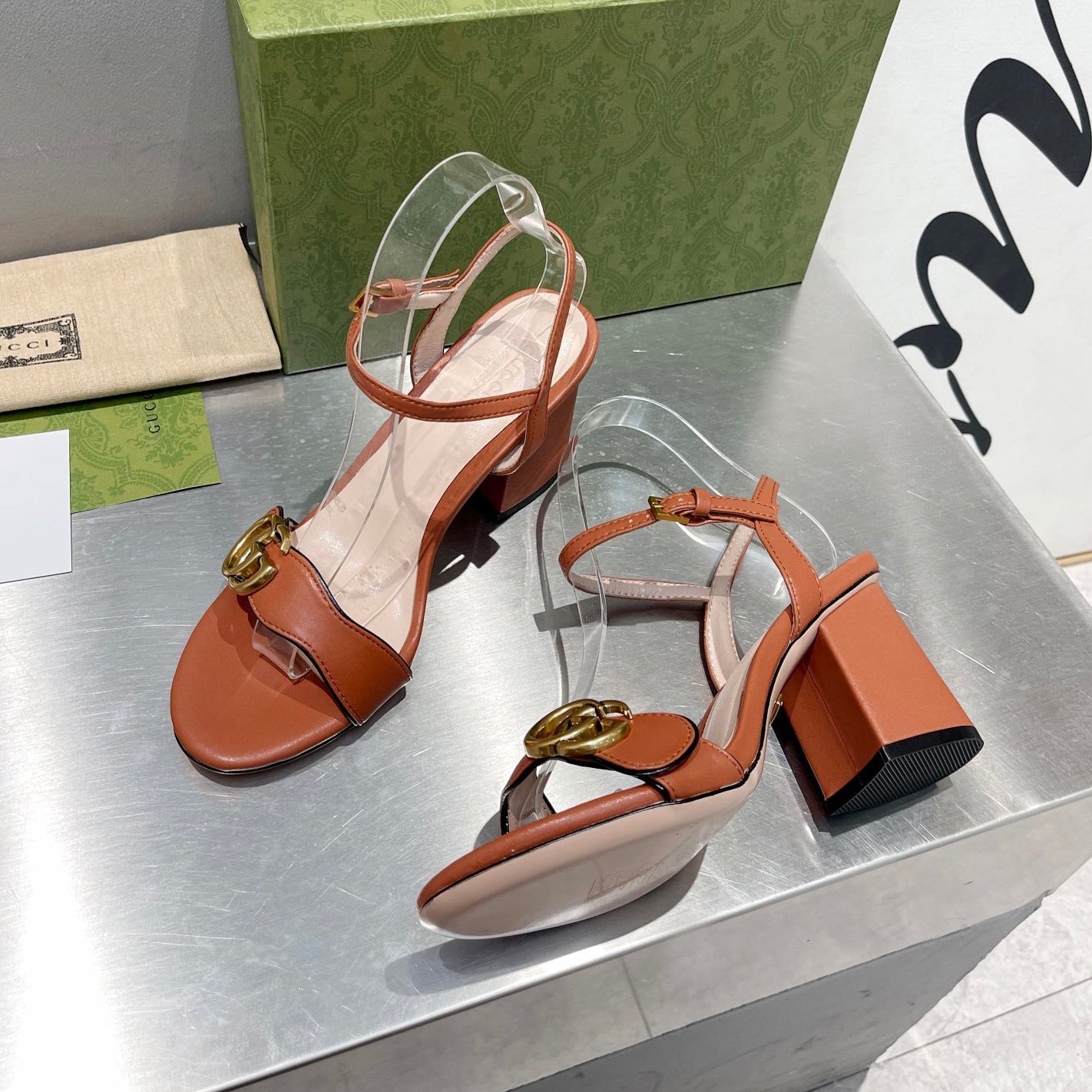 Classic G Logo 7cm 10.5cm high heel sandals XC16060701