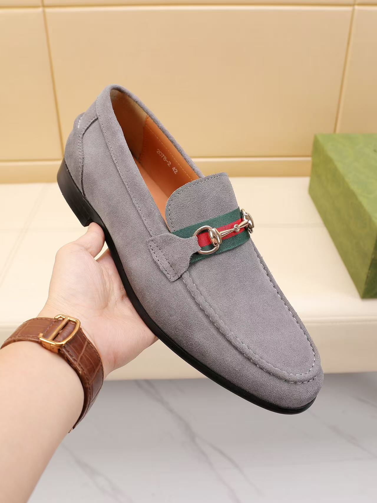 GG Horsebit suede loafers 1825070203
