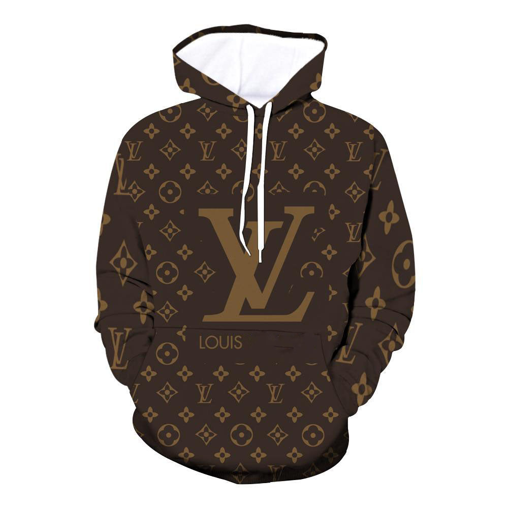 V Logo Loose printed hooded