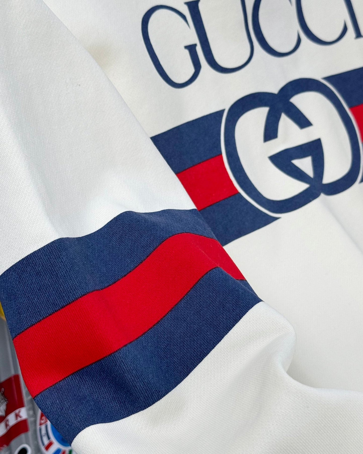 GG 24ss red and blue striped print sweatshirt 1824102213