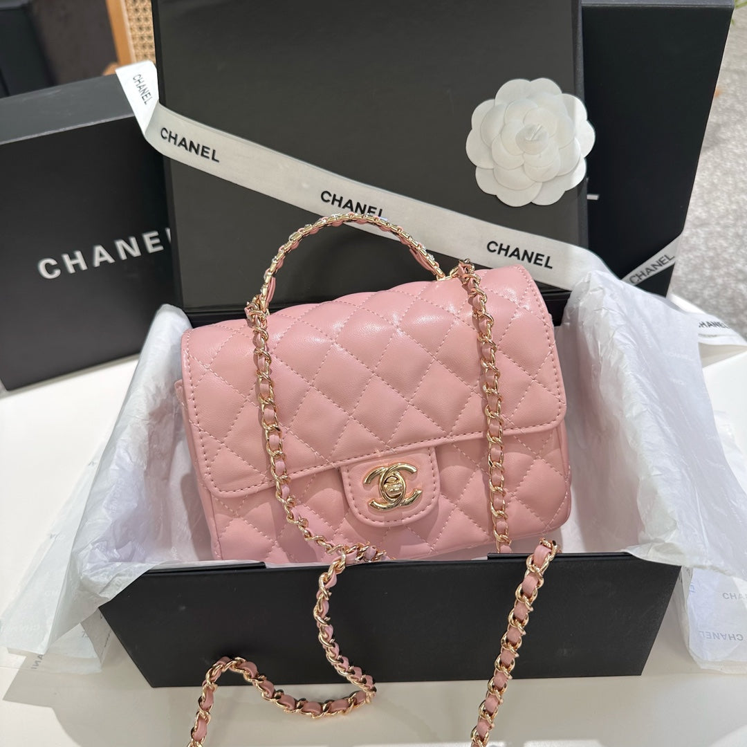 23A metal full diamond handle miniCF metal buckle bag XC16070604