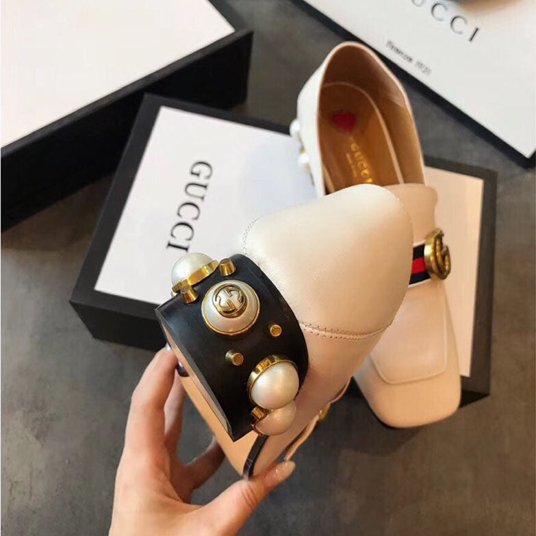 G Classic pearl heel loafers 1824070204