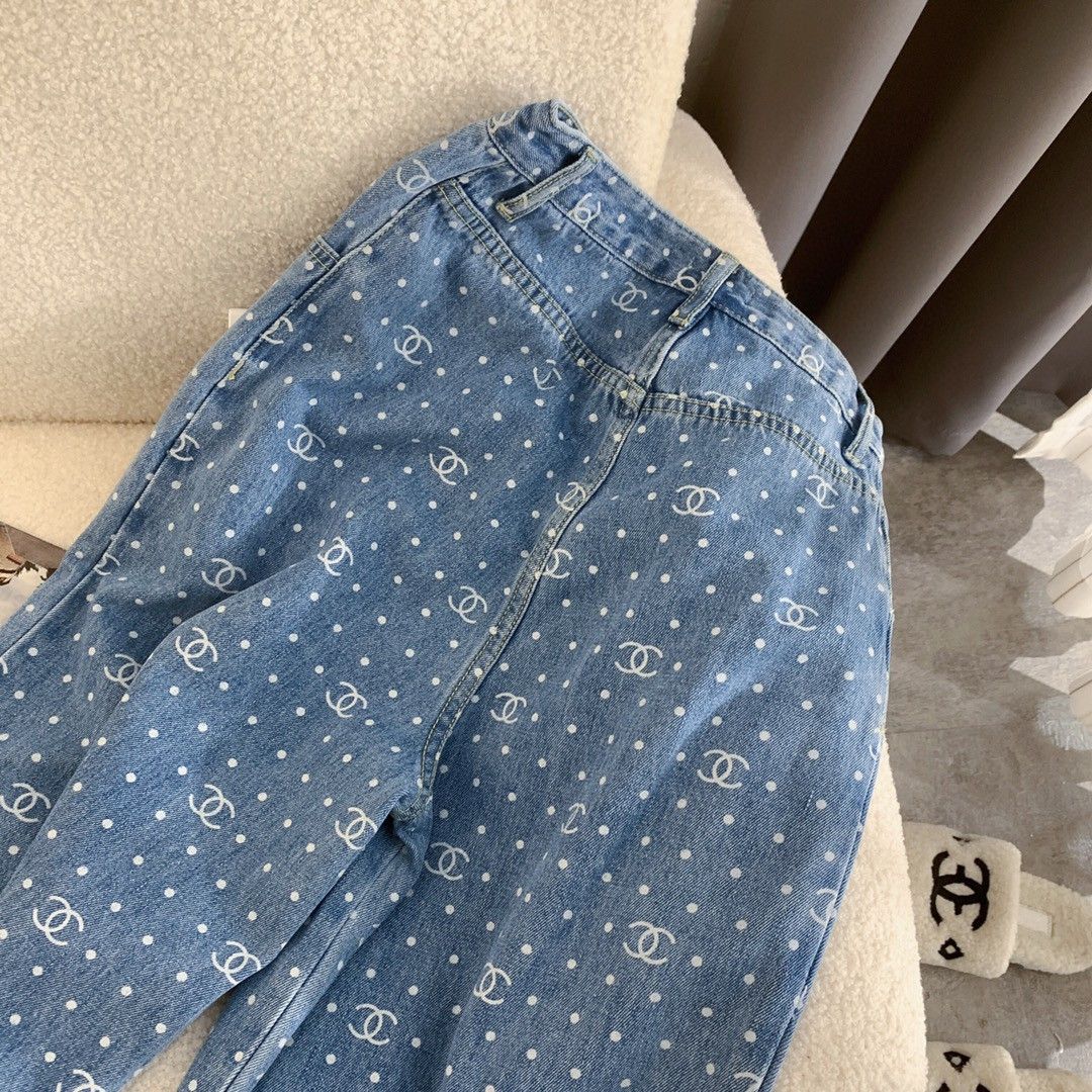 Fashionable loose fitting wide leg denim pants PD10052210