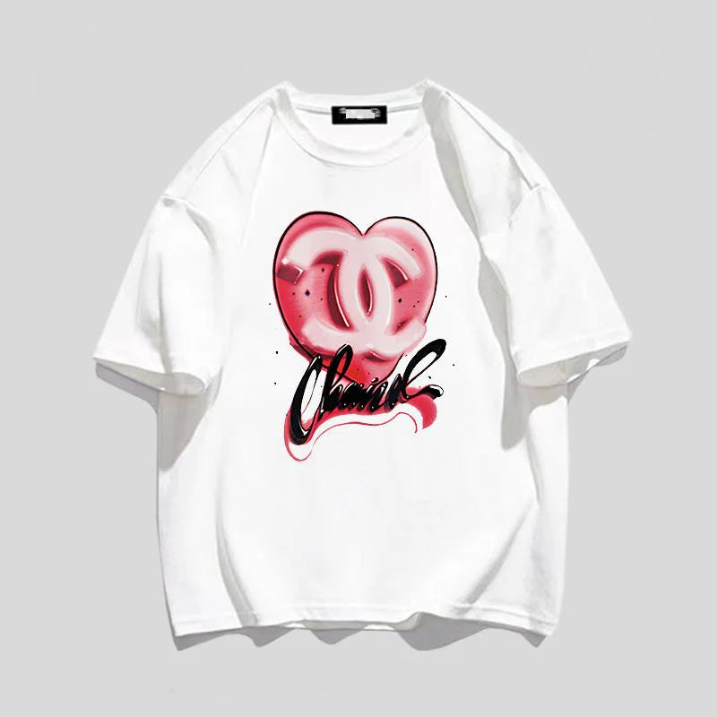 Fashionable Versatile Cotton Round Neck Loose Top 1024071526