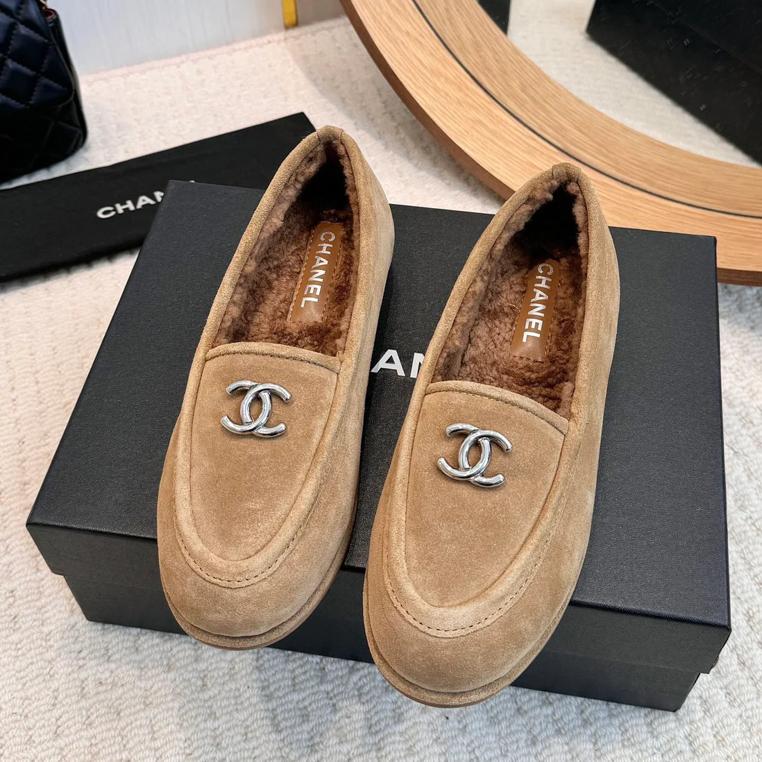 Teddy loafers with lamb wool 1024101502