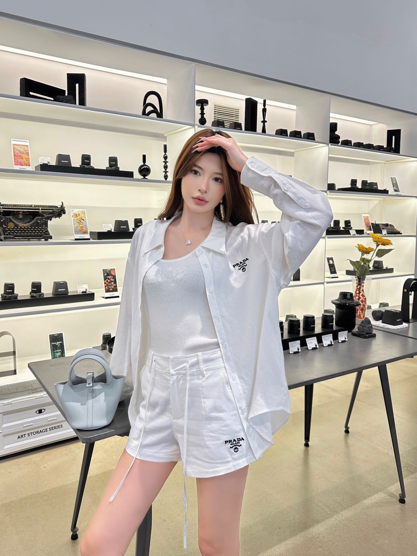 PR Cotton and linen shirt + shorts set 1825052016