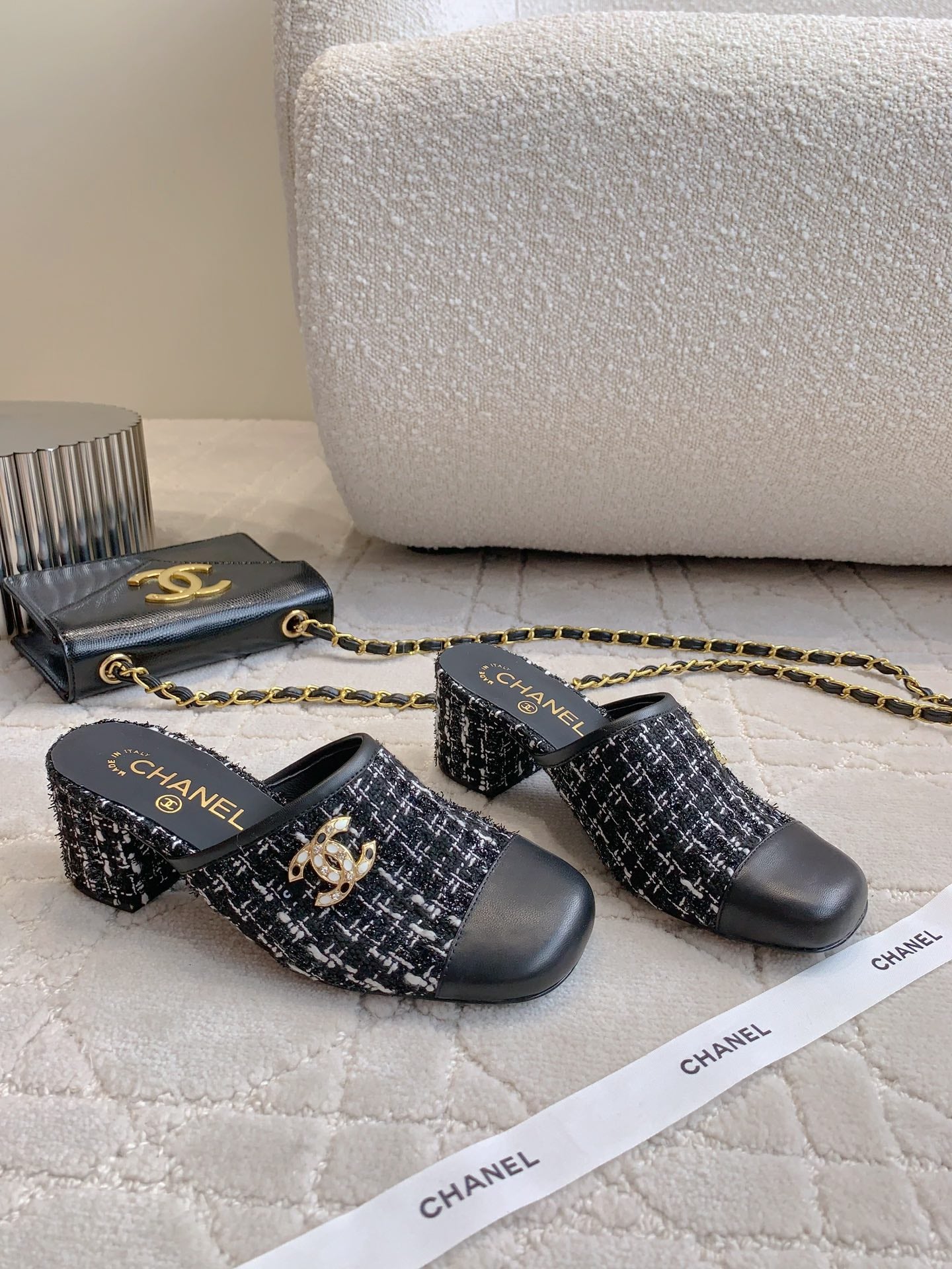 CHA High heel mule slippers (Heel 5.5/2.5CM) 1825022815