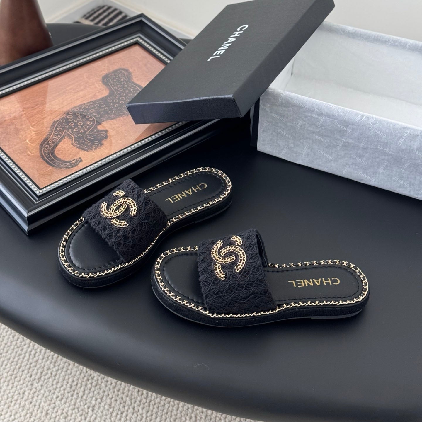 CNL women's platform chain double C slide sandal 1825042902