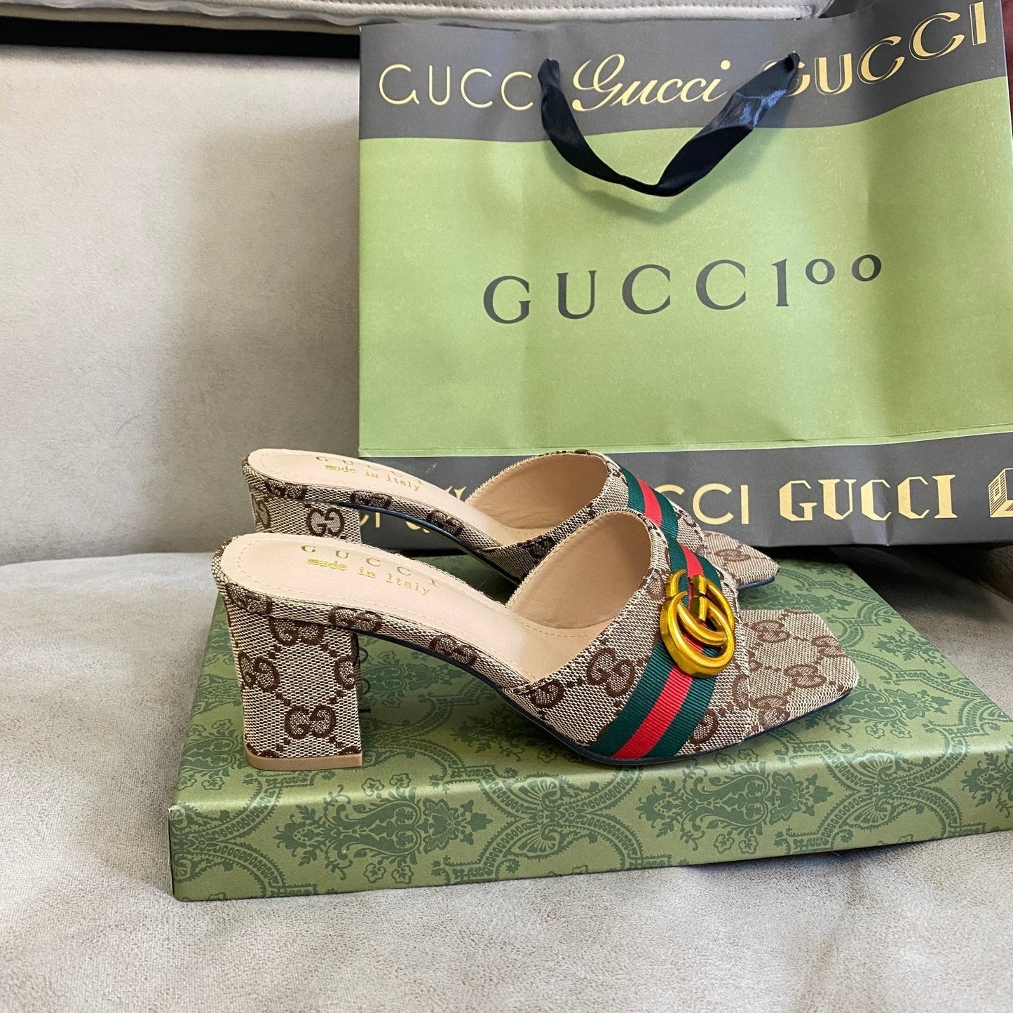 Chunky heel slippers XC0123072819