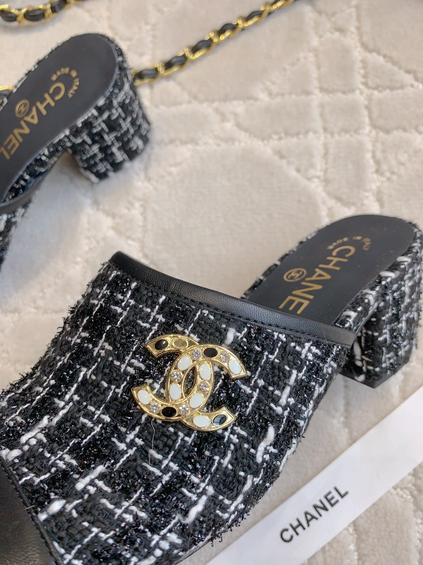 CHA High heel mule slippers (Heel 5.5/2.5CM) 1825022815