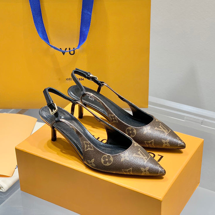 Classic Versatile Handmade Leather Ladies High Heel Sandals