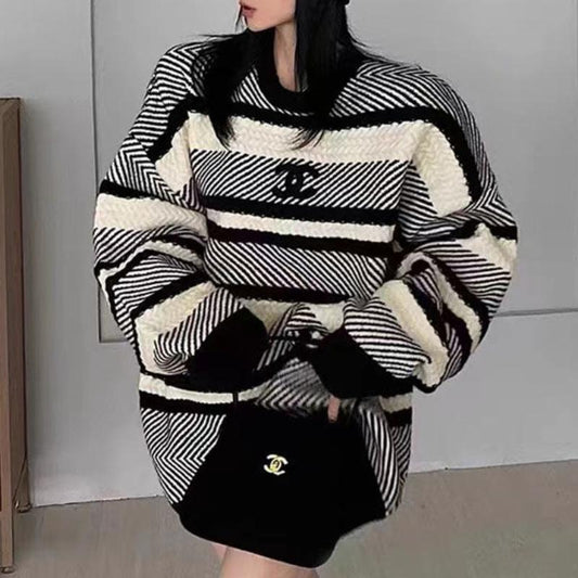 Loose pullover lazy style knitted sweater 0823120702