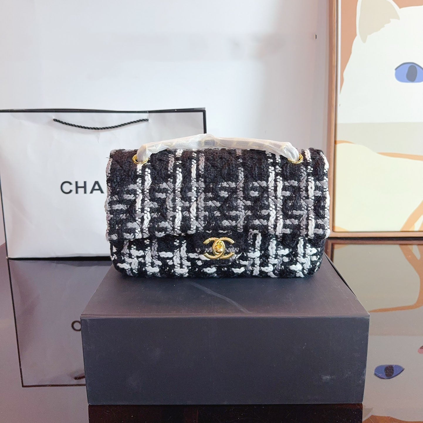 CHL CF series woolen woven chain bag XC24092531
