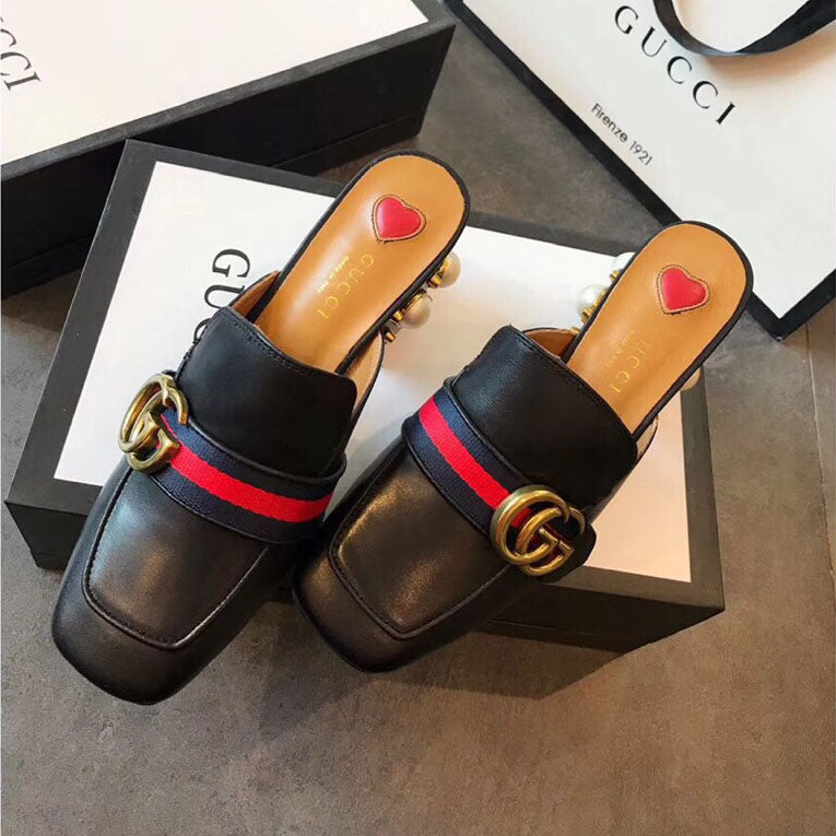 G Classic pearl heel loafers 1824070204