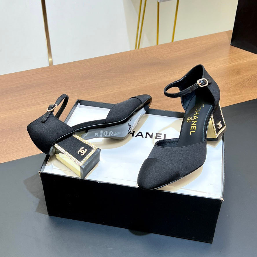 CNL Rhinestone square heel high heels 1824082802