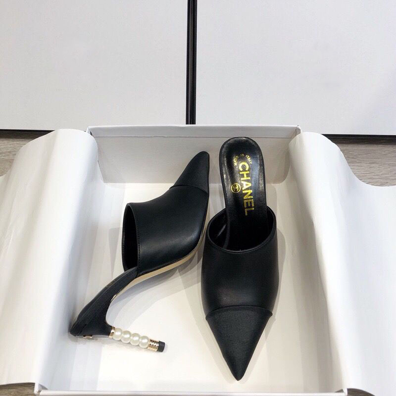 Elegent Logo Black and White Women's High Heeled