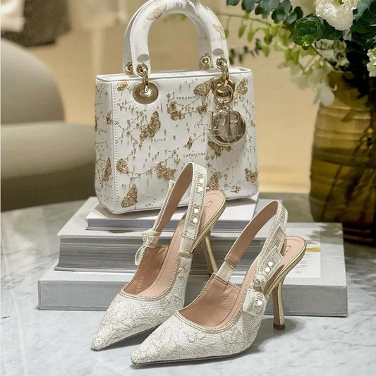 Pure Color D logo Handmade elegant Women's High Heeled PD05202422706