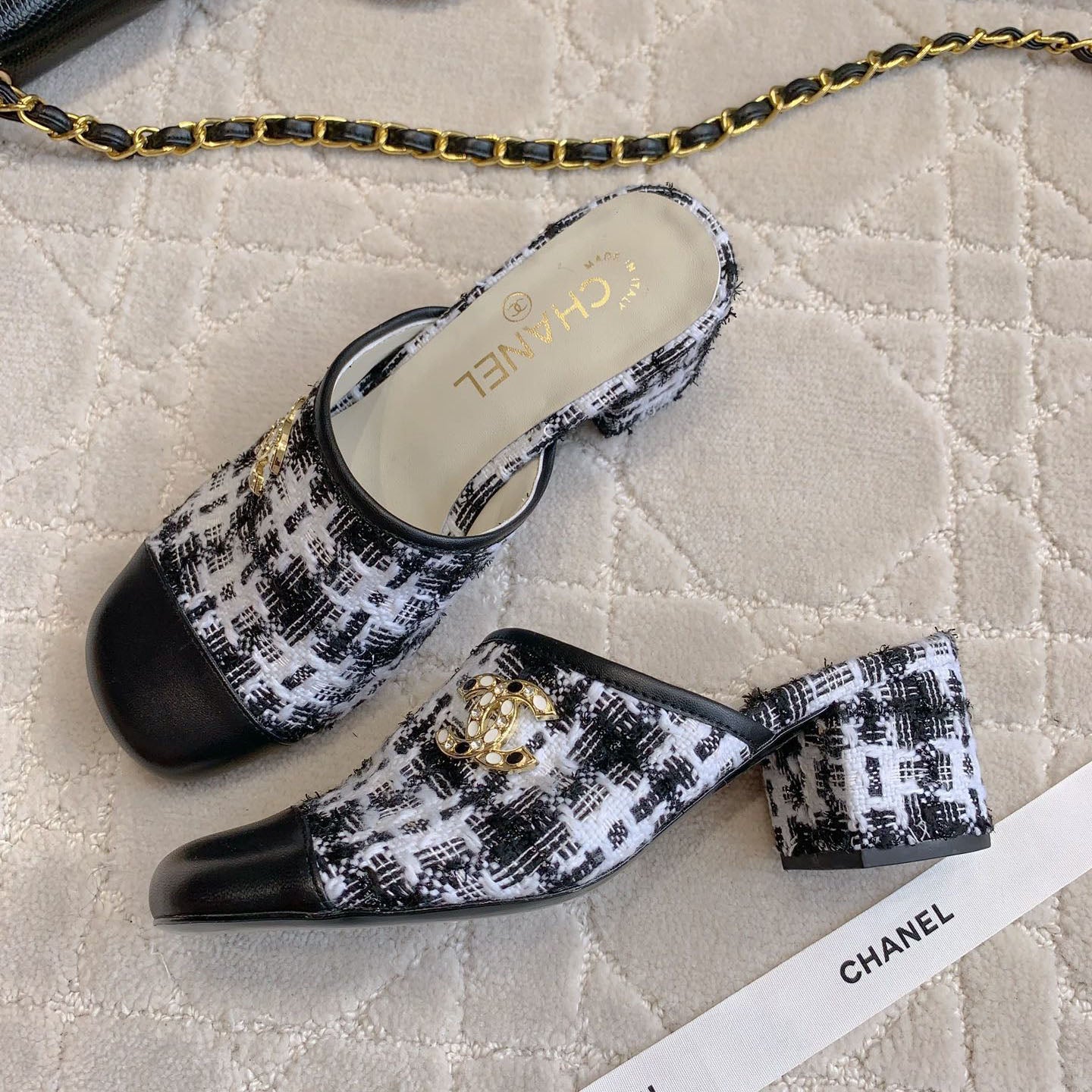 CHA High heel mule slippers (Heel 5.5/2.5CM) 1825022815