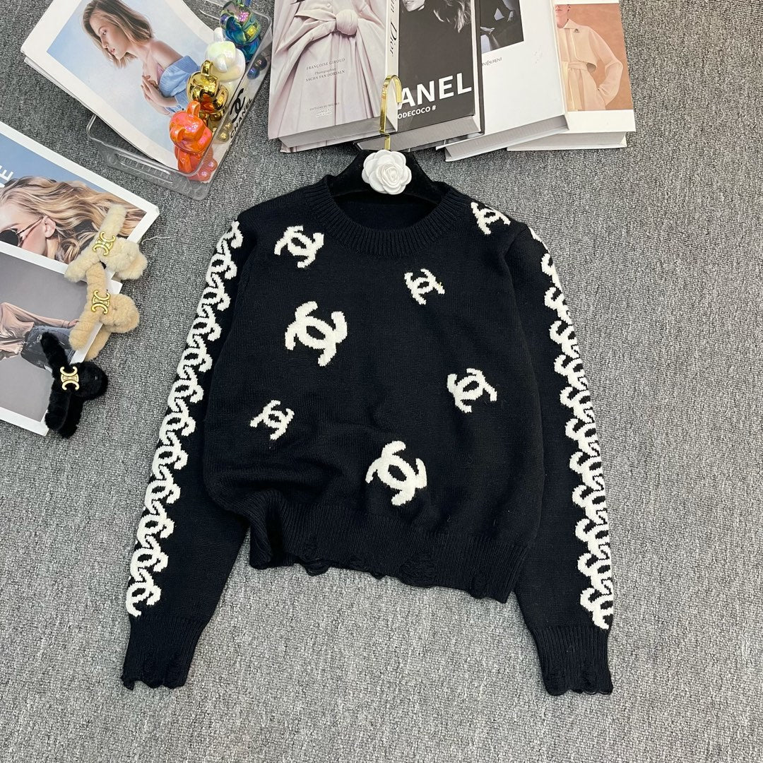 Crew neck knitted sweaters, sweaters XC1823090601