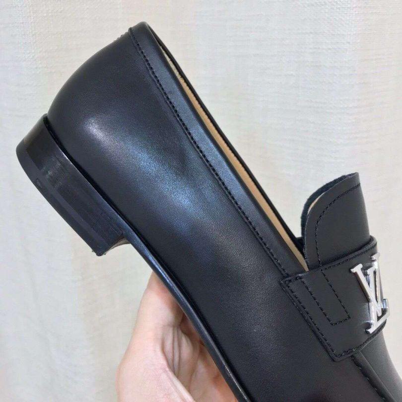 Luxury Black Letter Slip On Loafers