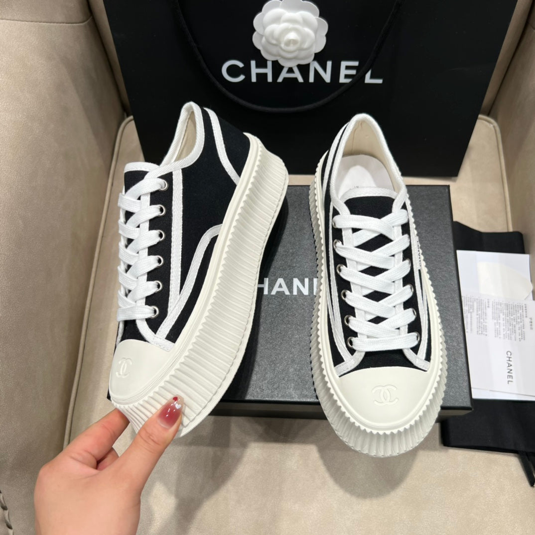 CNL Vintage 2024 Autumn and Winter New Style Canvas Thick-soled Sneakers 1824071604