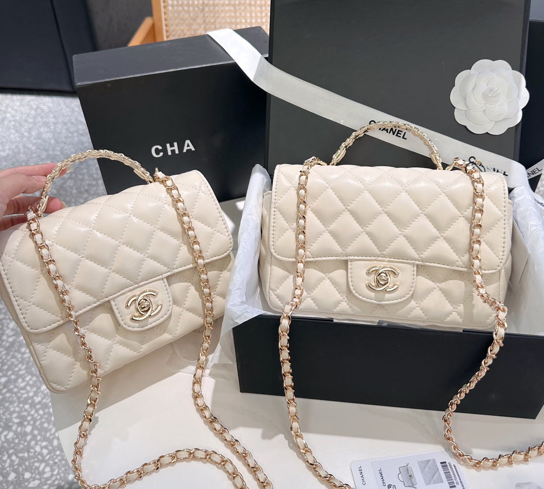 23A metal full diamond handle miniCF metal buckle bag XC16070604