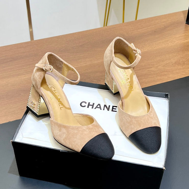 CNL Rhinestone square heel high heels 1824082802