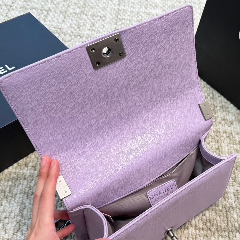 Quilted Caviar Silver Lock Bag 1824050305