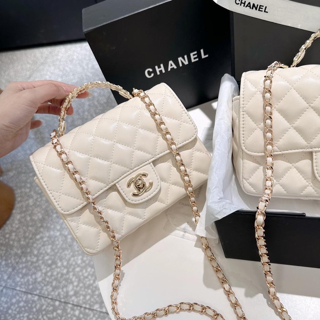 23A metal full diamond handle miniCF metal buckle bag XC16070604