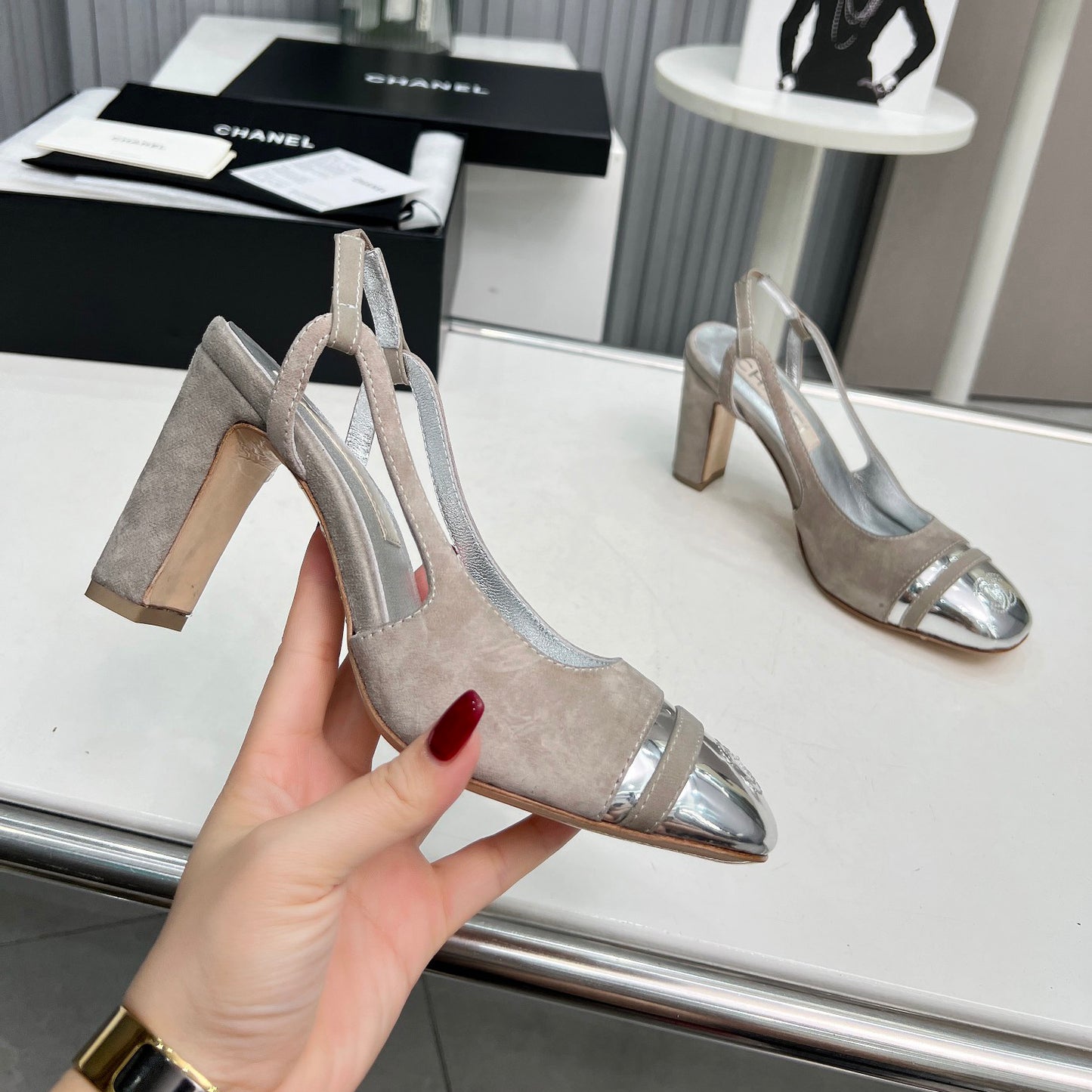 New High Heels Mary Jane Square Toe Sandals  1024031804