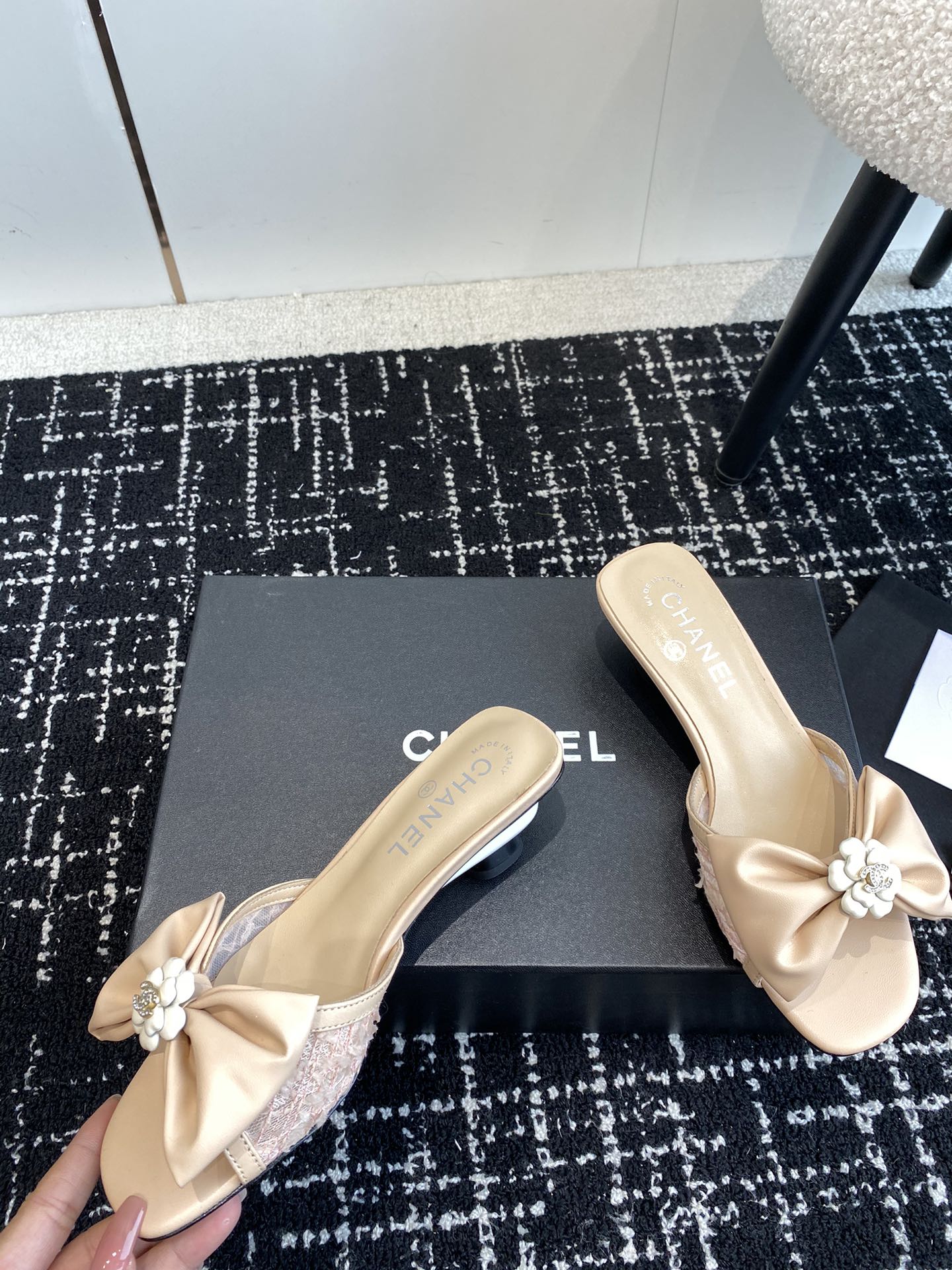 CNL 24SS bow low heel slippers 0724042706