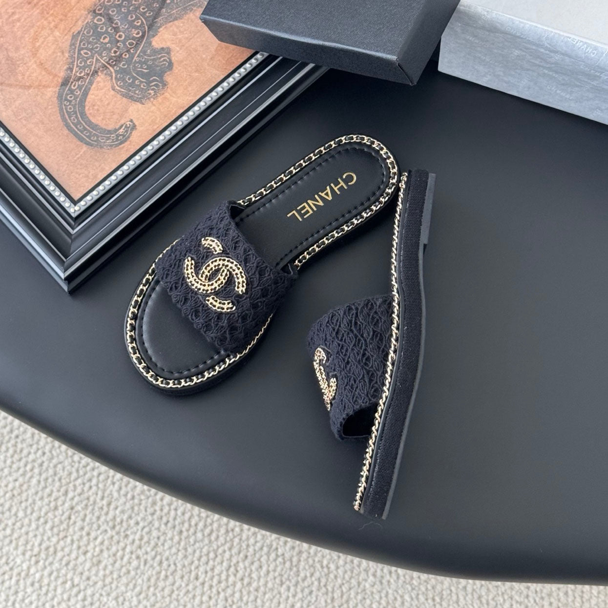 CNL women's platform chain double C slide sandal 1825042902