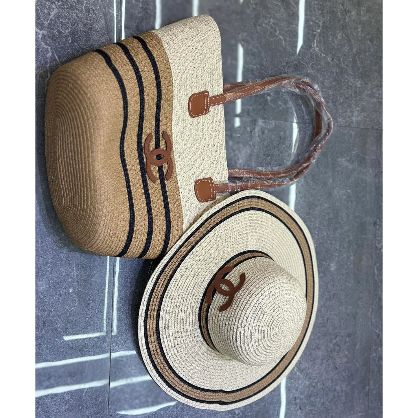 New Fashion Hundred Beach Hat and Bag Set 1025040113