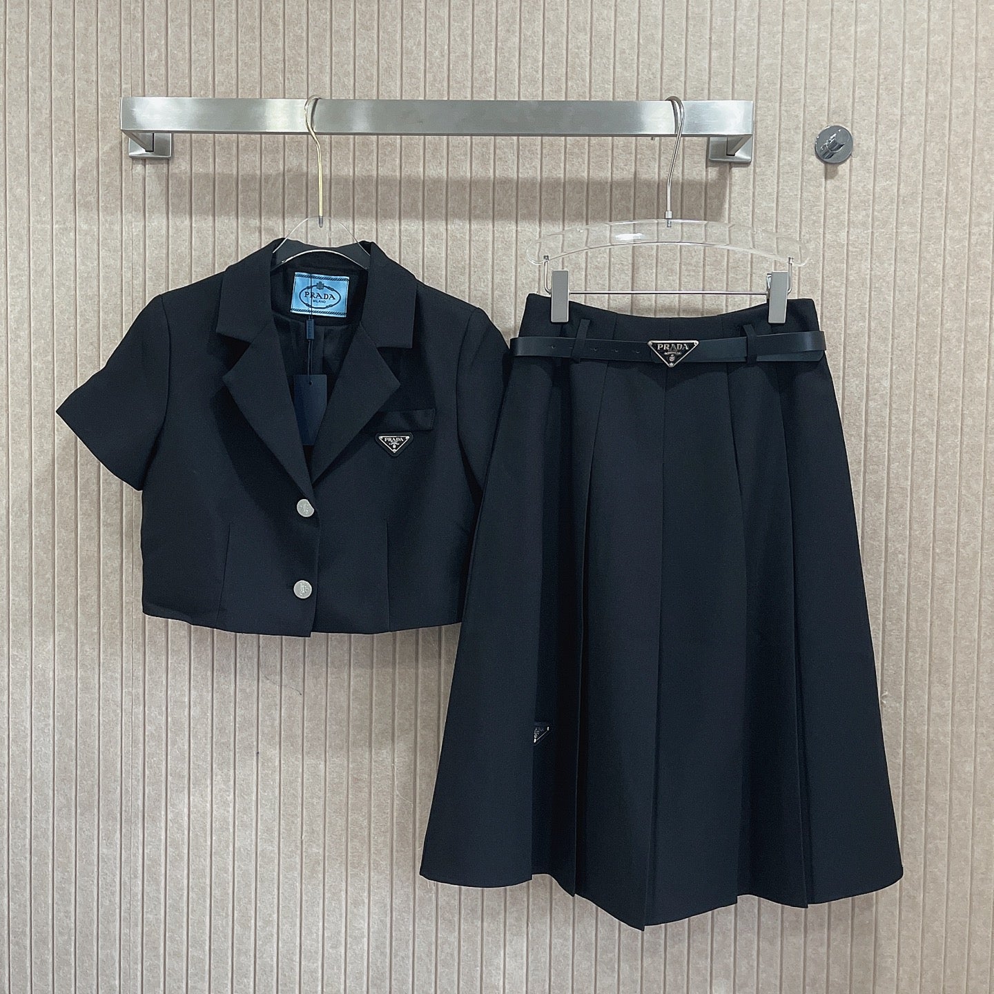 PR Suit style short jacket with high waist skirt suit 1825052001